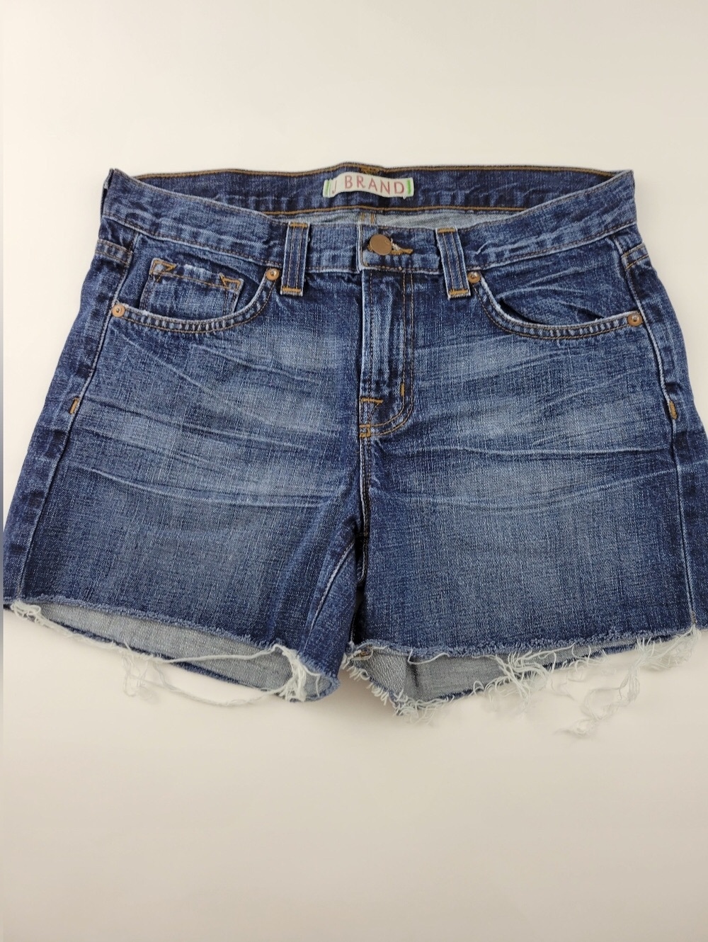 J Brand Blue Distressed Cutoff Rise 8 1/2" Denim Short